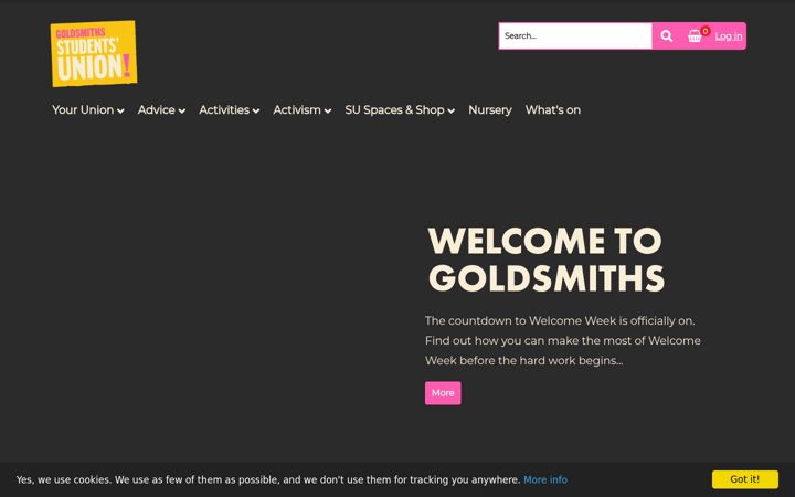 Screenshot of goldsmithssu.org