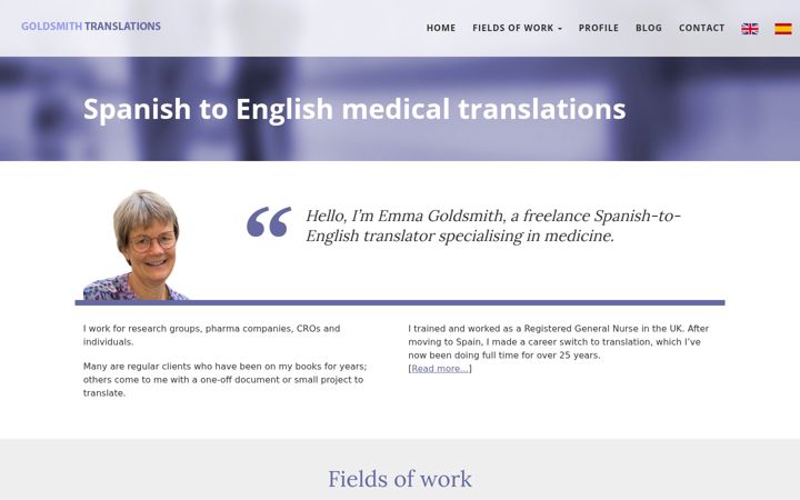 Screenshot of goldsmithtranslations.com