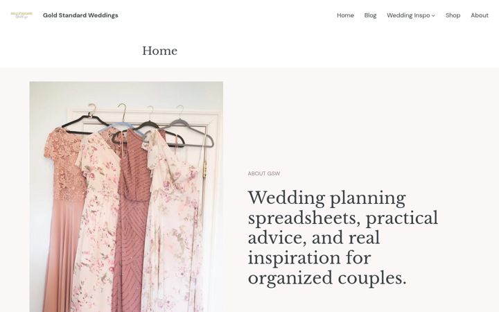 Screenshot of goldstandardweddings.com
