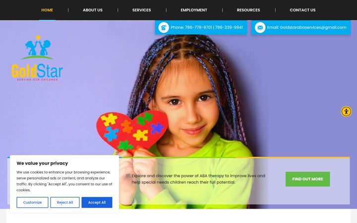 Screenshot of goldstaraba.org