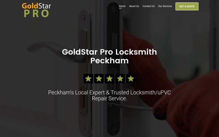 Screenshot of goldstarprolocksmithpeckham.co.uk