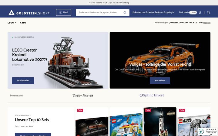Screenshot of goldstein-shop.ch