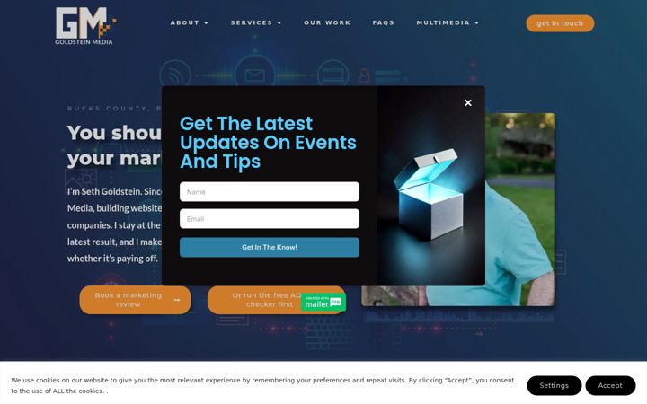 Screenshot of goldsteinmedia.com