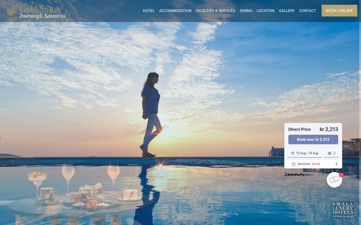 Screenshot of goldsuites-santorini.com