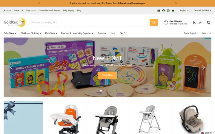 Screenshot of goldtex.ca