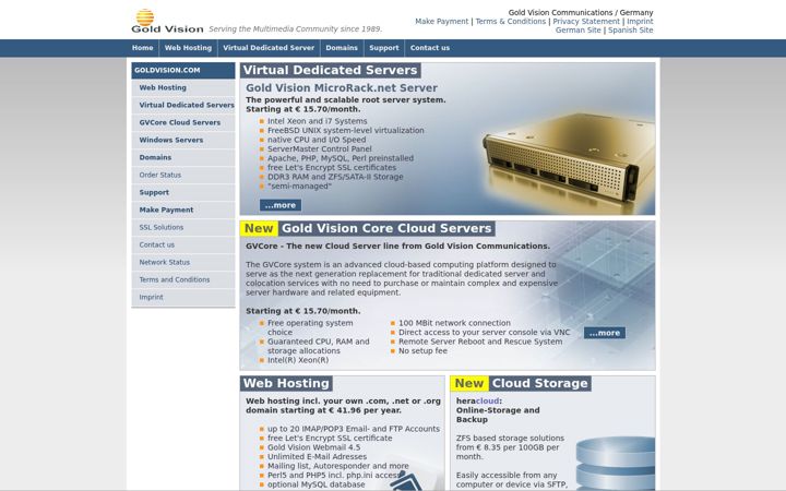 Screenshot of goldvision.com