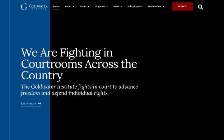 Screenshot of goldwaterinstitute.org