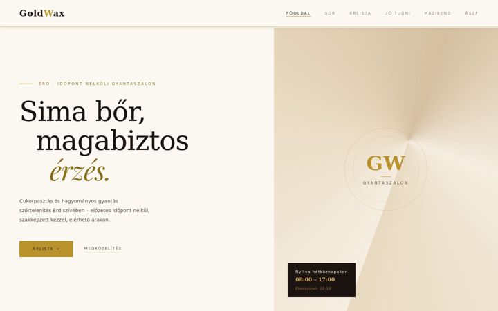 Screenshot of goldwax.hu