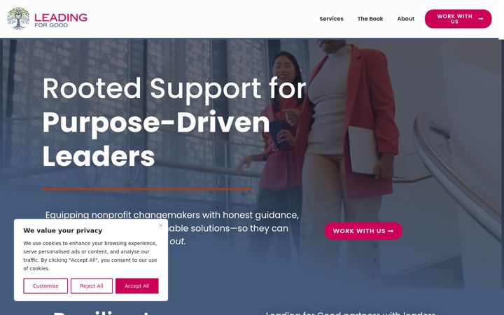 Screenshot of goleadforgood.com