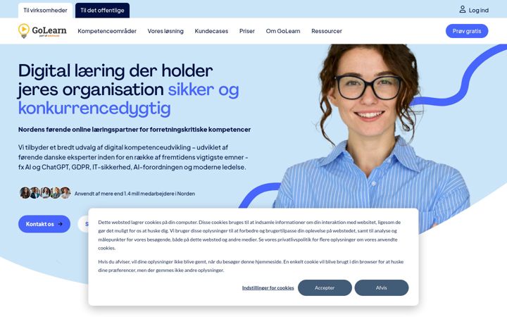 Snimka zaslona za golearn.dk