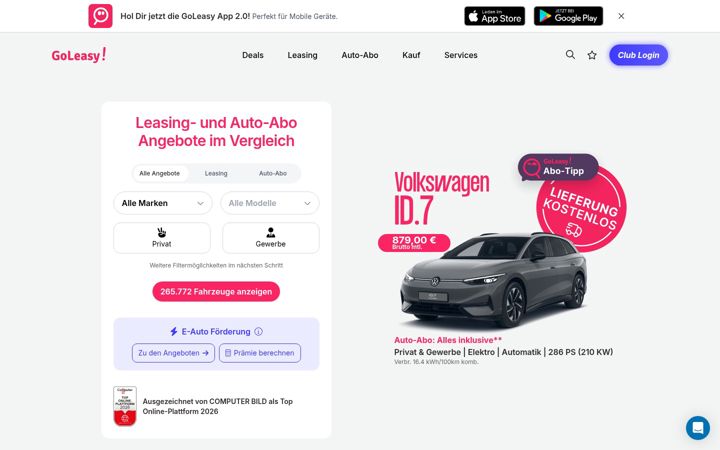 Screenshot of goleasy.de