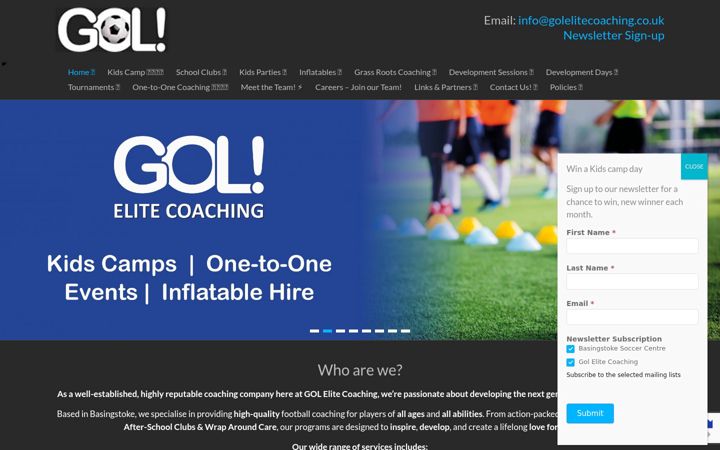 Screenshot of goleliteprocoaching.co.uk