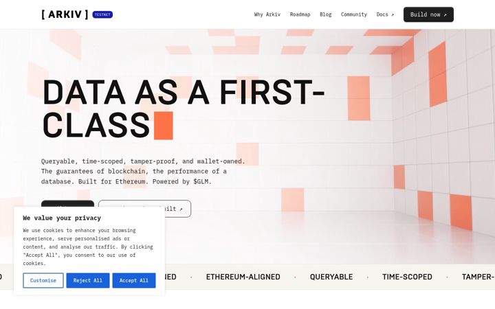 Screenshot of golem-base.io