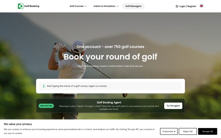 Screenshot of golf-booking.com