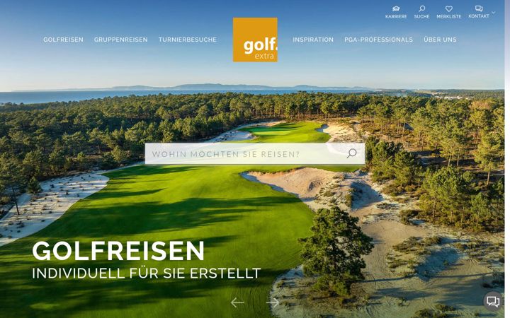 Kuvakaappaus sivustosta golf-extra.com