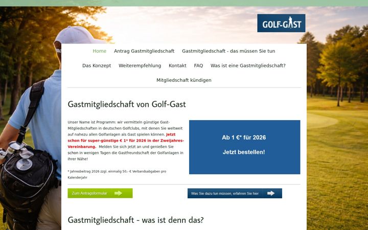 Screenshot of golf-gast.de