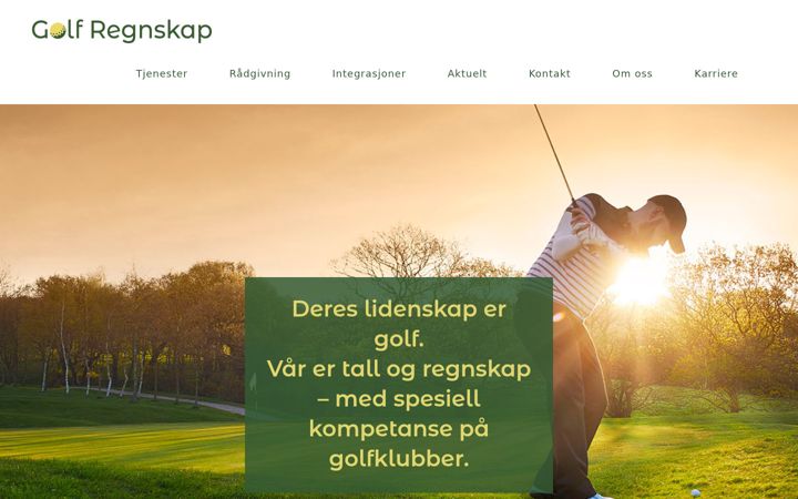 Screenshot of golf-regnskap.no