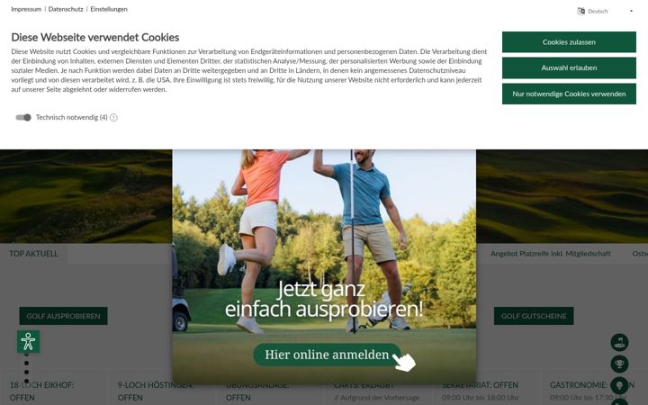 Screenshot of golf-resort-wittenbeck.de