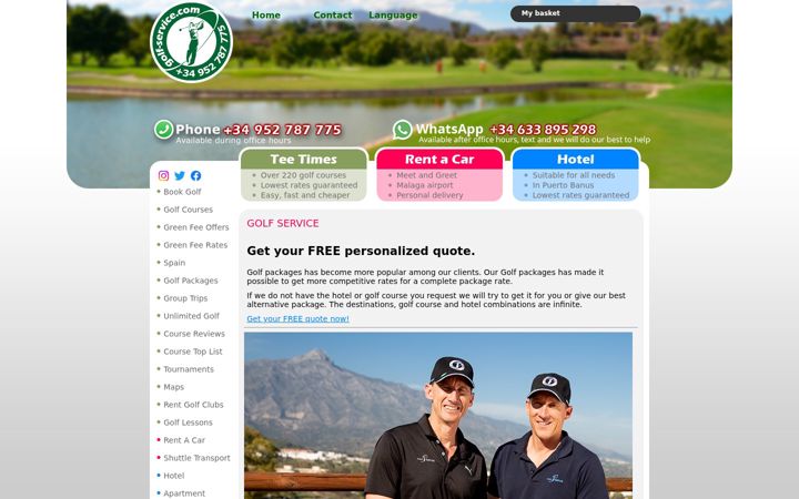 Screenshot of golf-service.com