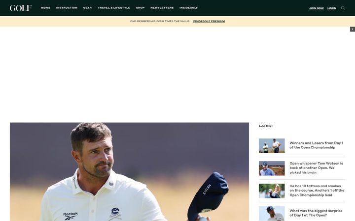 Kuvakaappaus sivustosta golf.com