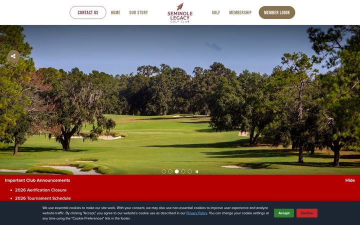 Screenshot of golf.fsu.edu