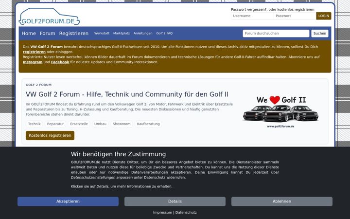 Screenshot of golf2forum.de