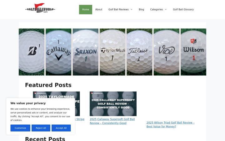 Screenshot of golfballsworld.com
