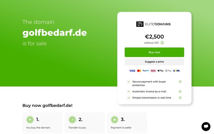Screenshot of golfbedarf.de