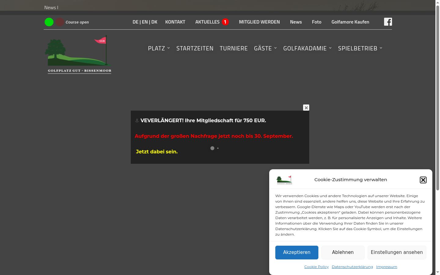 Screenshot del banner di consenso mostrato prima di qualsiasi interazione
