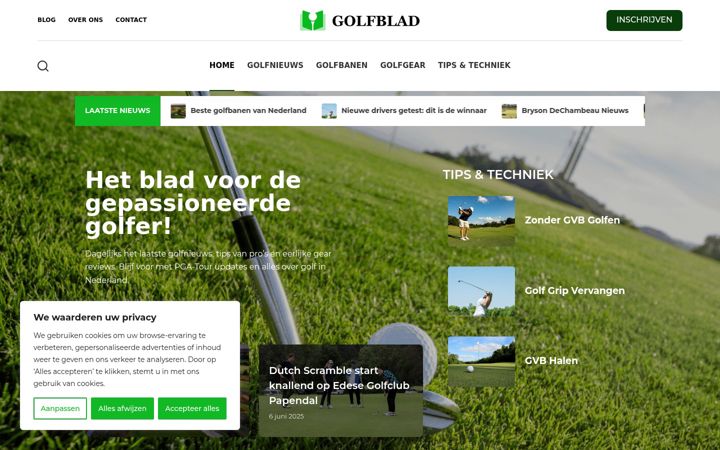 Screenshot of golfblad.nl