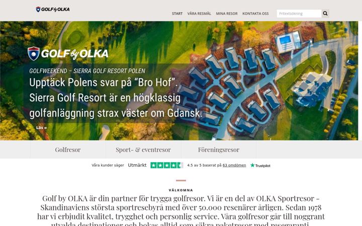 Screenshot of golfbyolka.se