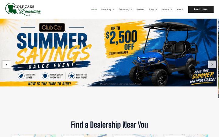 Screenshot of golfcartsoflouisiana.com