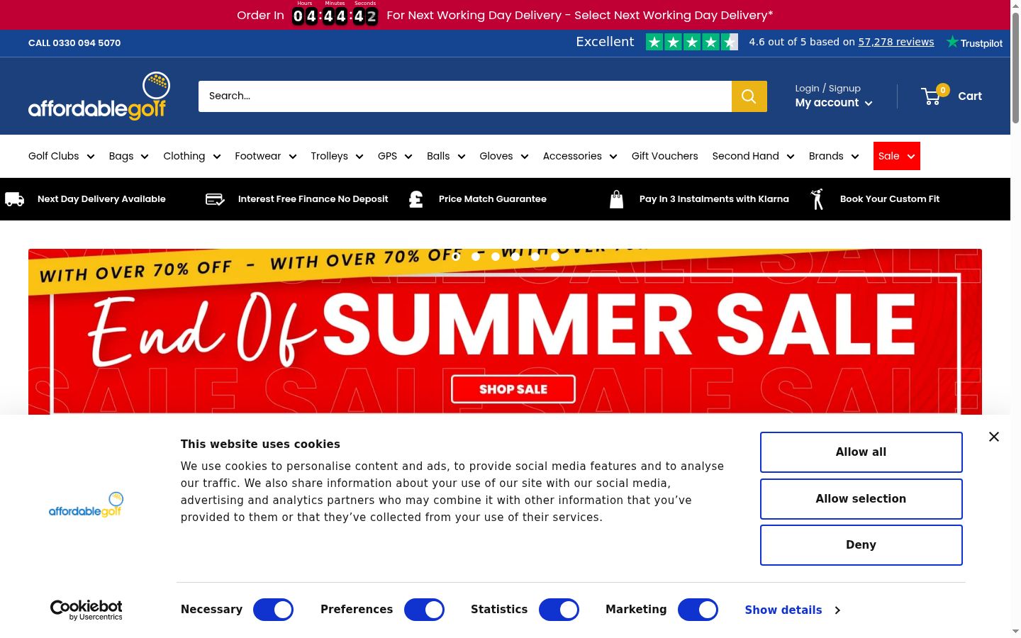 Screenshot of the consent banner shown before any interaction