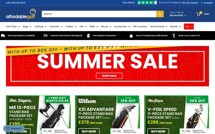 Screenshot of golfclearanceonline.co.uk