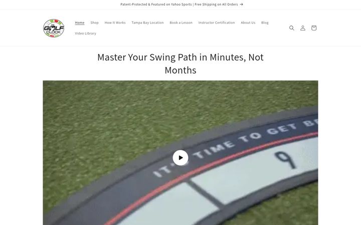 Screenshot of golfclock.com