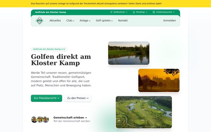 Screenshot of golfclub-am-kloster-kamp.de