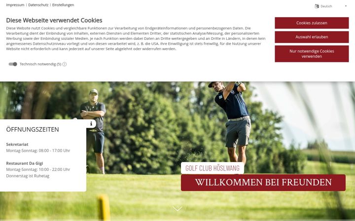 Screenshot of golfclub-hoeslwang.de