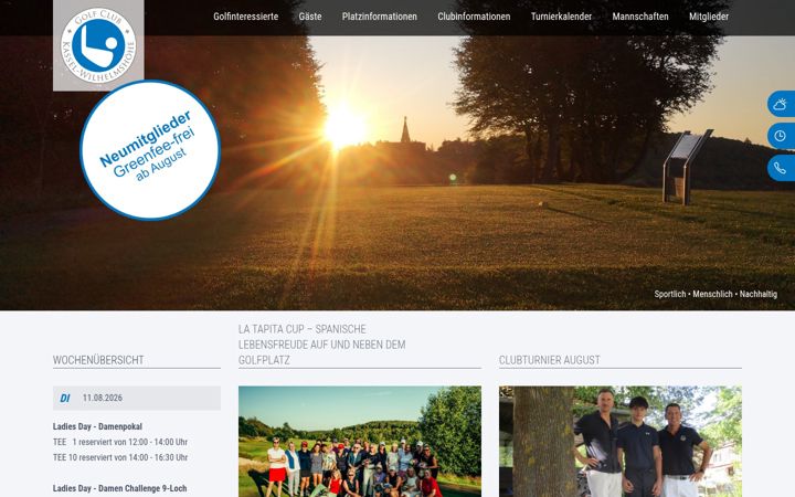 Screenshot of golfclub-kassel.de