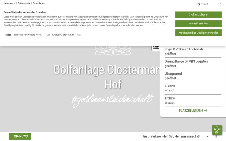 Screenshot of golfclubclostermannshof.de