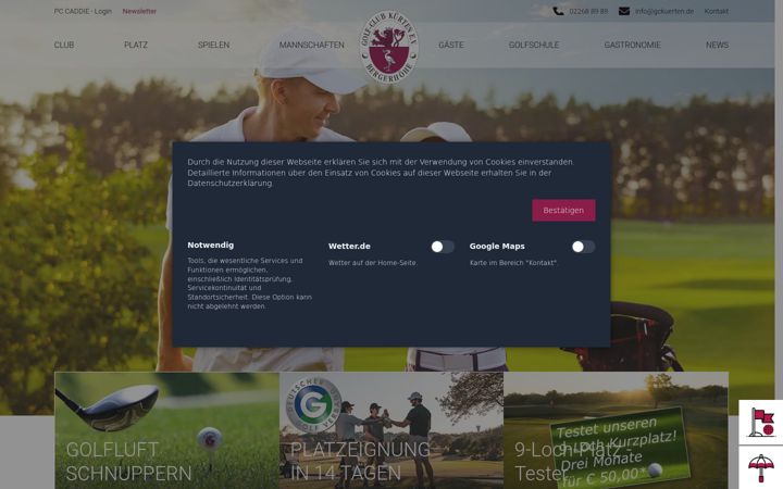 Screenshot of golfclubkuerten.de