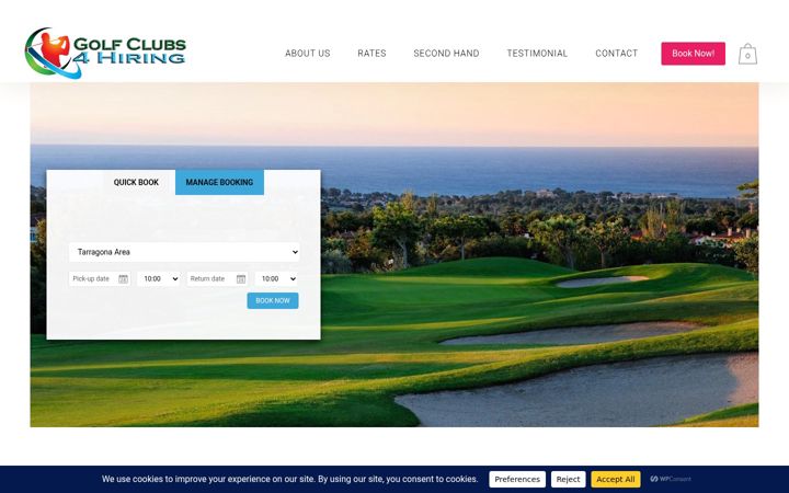 Screenshot of golfclubs4hiring.com