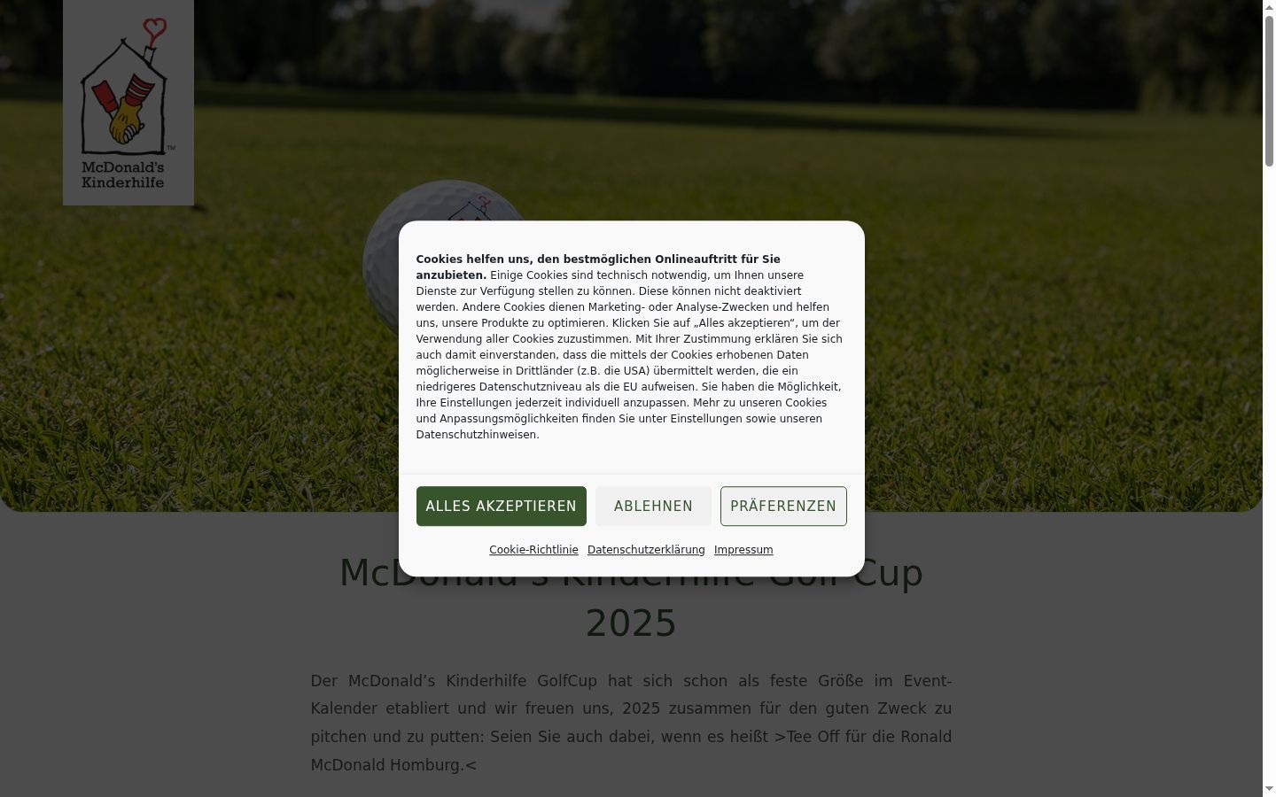 Screenshot of the consent banner shown before any interaction