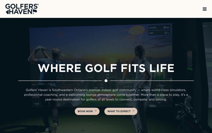 Screenshot of golfershaven.ca