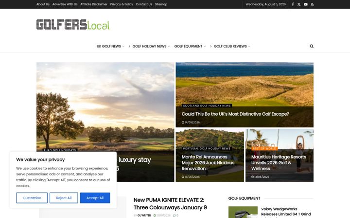Screenshot of golferslocal.com
