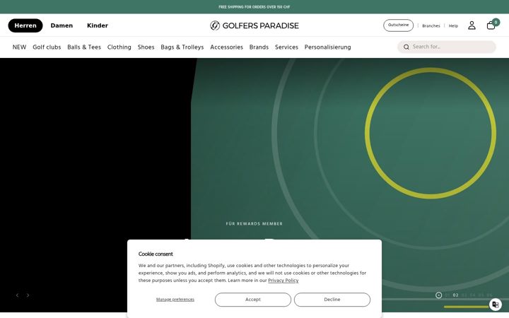Screenshot of golfersparadise.ch
