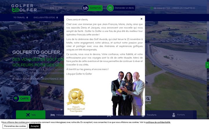 Screenshot of golfertogolfer.com