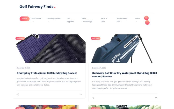 Screenshot of golffairwayfinds.com