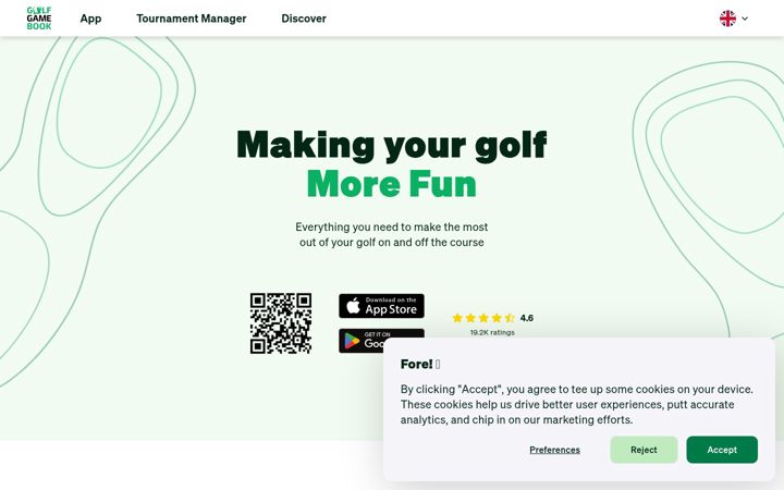 Screenshot of golfgamebook.com