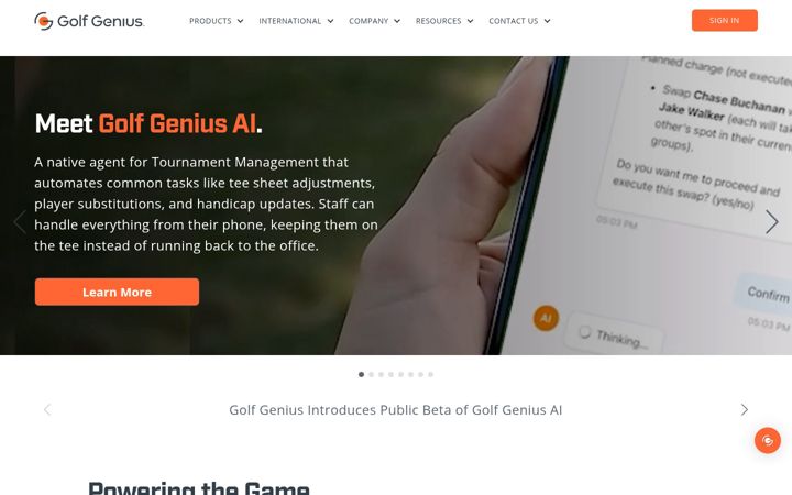 Екранна снимка на golfgenius.com