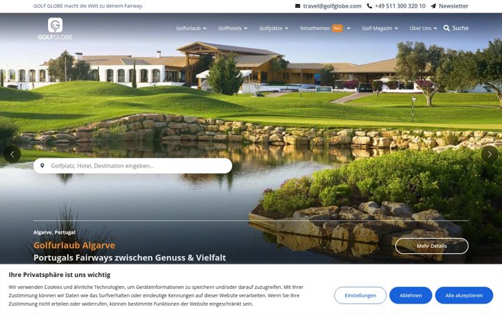 Screenshot of golfglobe.com